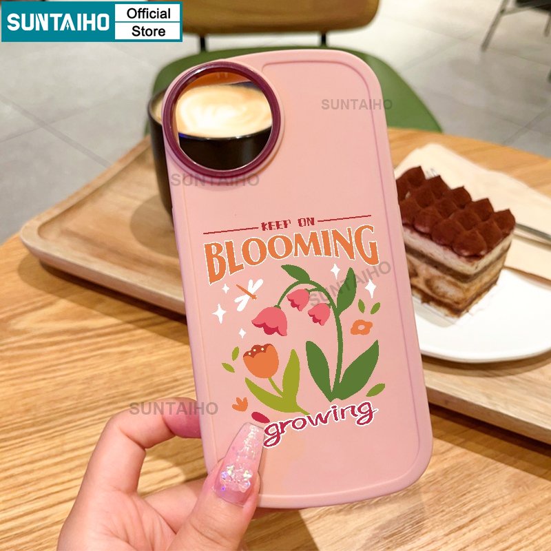 Suntaiho Ốp điện thoại họa tiết hoa tulip thích hợp cho iPhone 14 Pro 11 Pro Max 12 13 XS Max 7 Plus 8 Plus