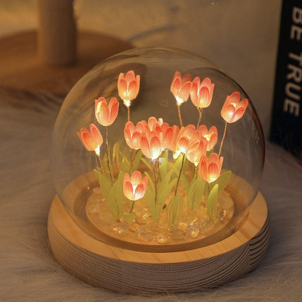 YIYU Đèn Ngủ Trang Trí Hình Hoa Tulip Sống Động