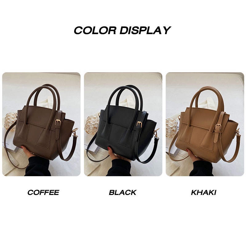 MISCHA Túi Xách Da PU Màu Trơn Phong Cách Hàn Quốc Thời Trang Cho Nữ