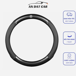 Bọc vô lăng da cacbon cao cấp - logo hãng xe