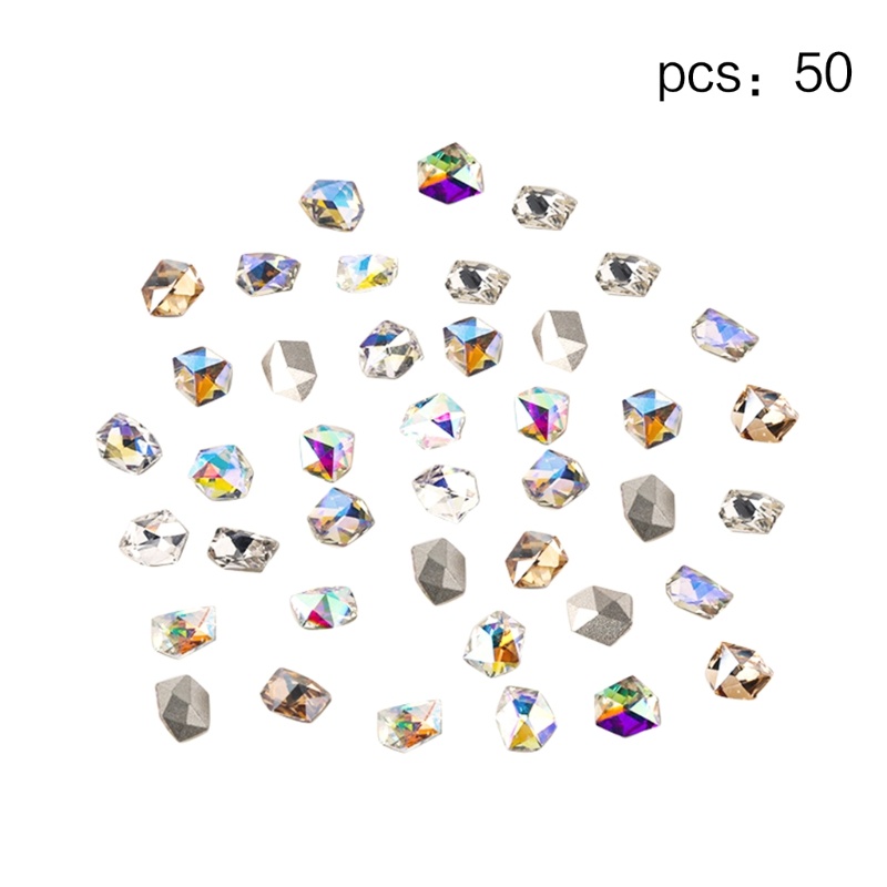 Set 50 Viên Đá Pha Lê Trong Suốt 3D Đính Móng Nghệ Thuật