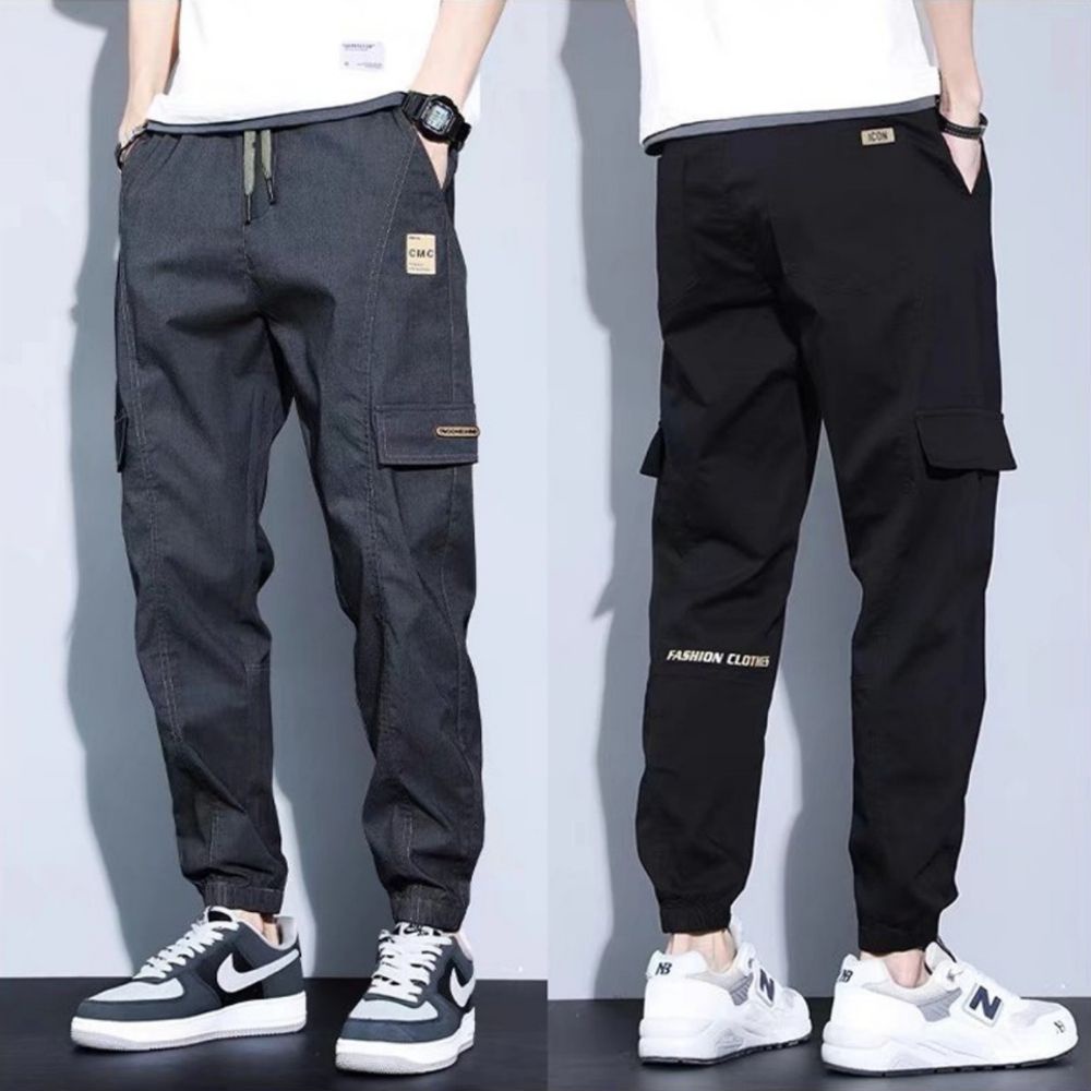 Mẫu mới quần jogger kaki kẻ chỉ dọc thân phối túi hộp cá tính jogger 9000029c