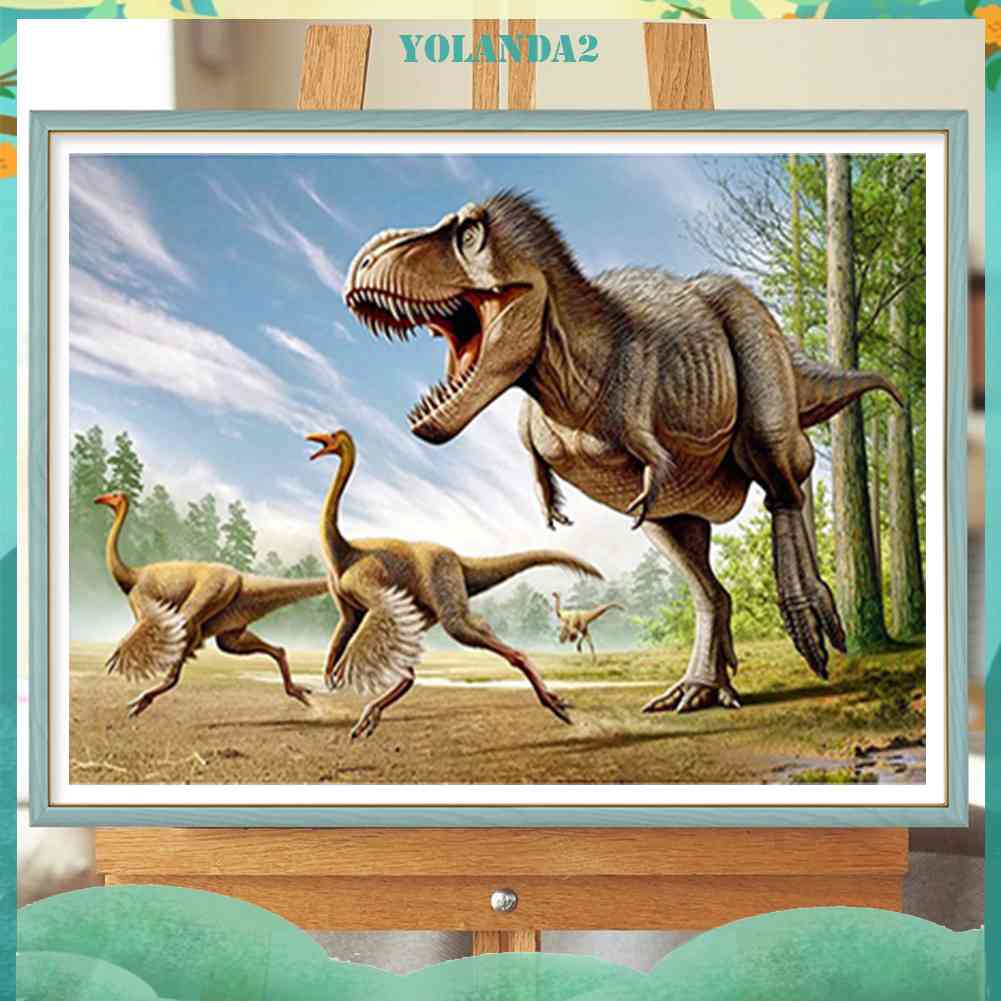 Bộ Tranh Đính Đá 5D DIY Hình Khủng Long Dễ Thương Để Trang Trí