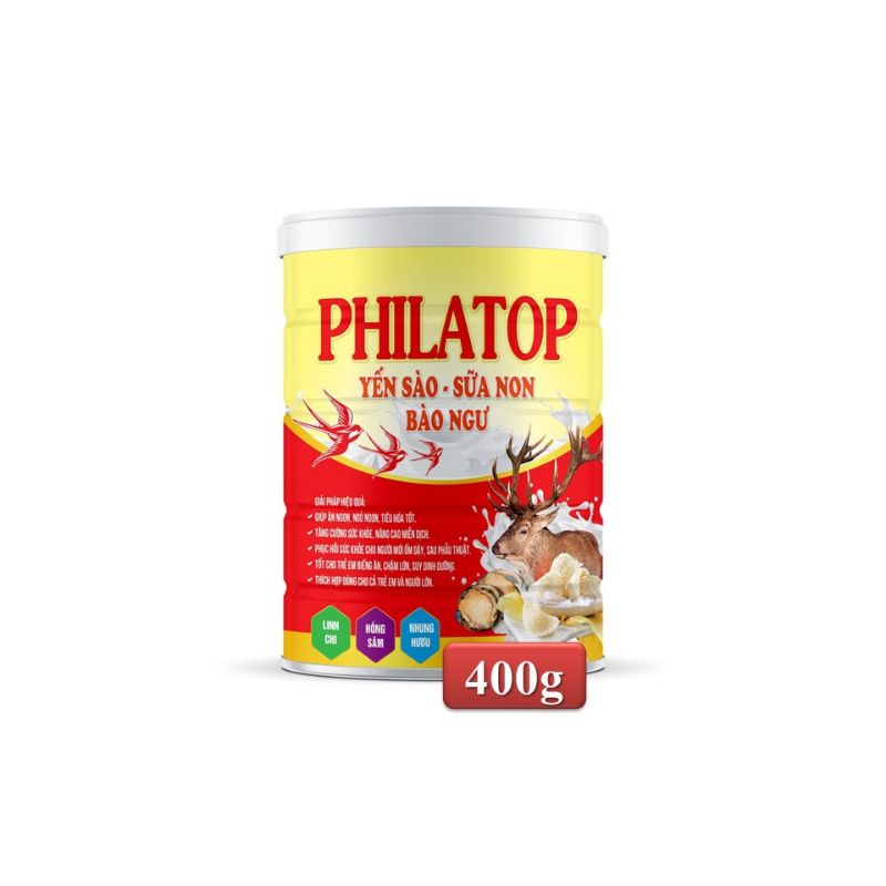Hộp 400g sữa bột PHILATOP Pensure Milk - Yến sào sữa non nhung hươu bào ngư dùng được cho trẻ từ 1 tuổi giúp trẻ ăn ngon