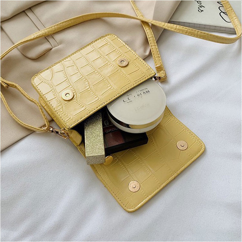 Túi Đeo Chéo Hình Vuông Nhỏ Họa Tiết Vân Đá Thời Trang Cho Nữ