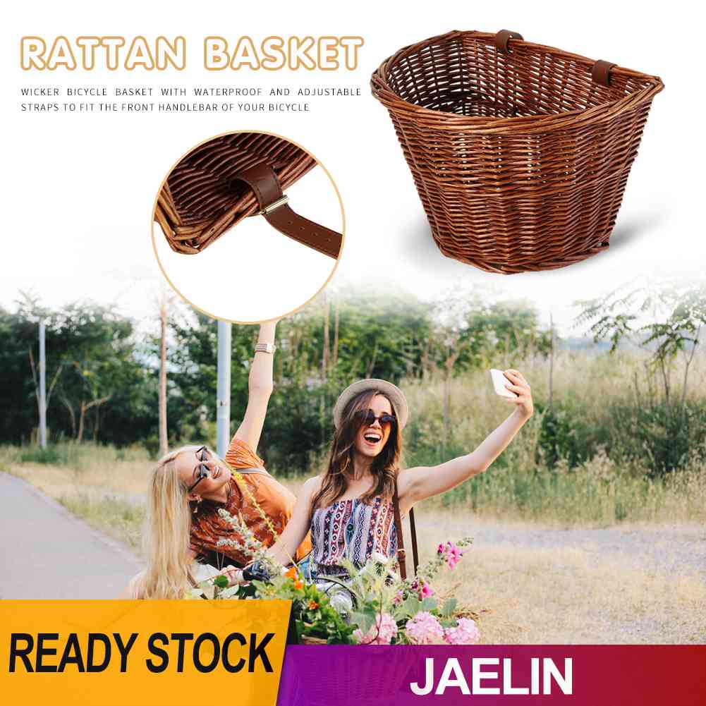 Giỏ Xe Đạp Bằng Mây Đan Phong Cách Retro