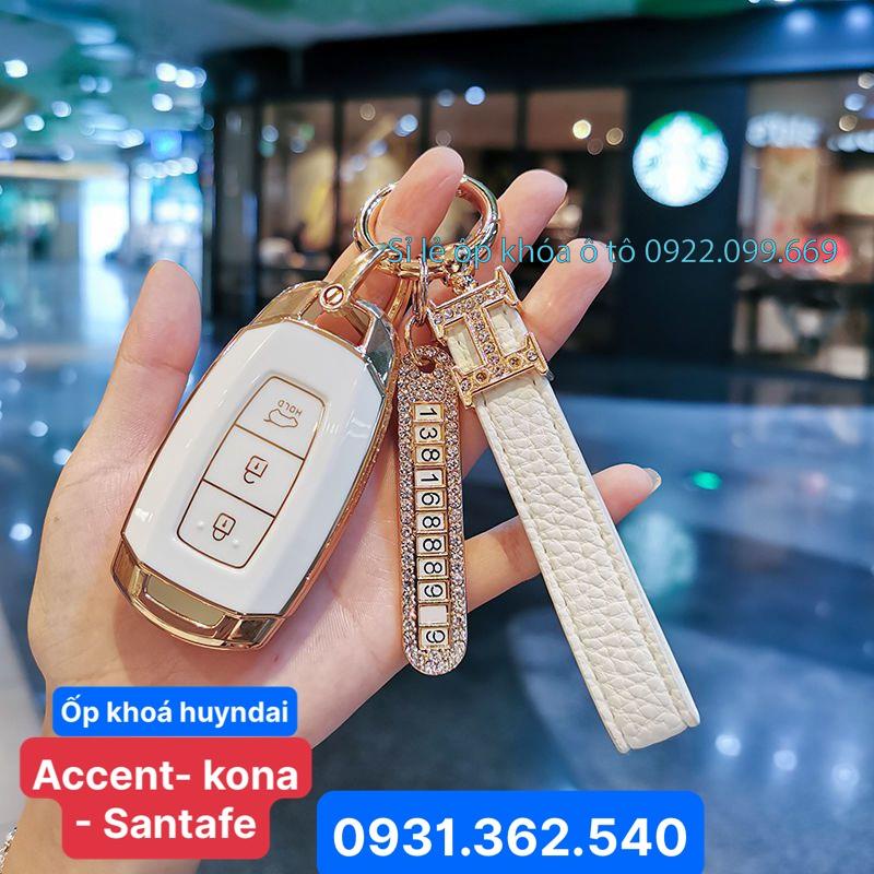 Ốp chìa khoá xe ô tô Huyndai Accent - KoNa - Santafe 2018- 2019 - 2020