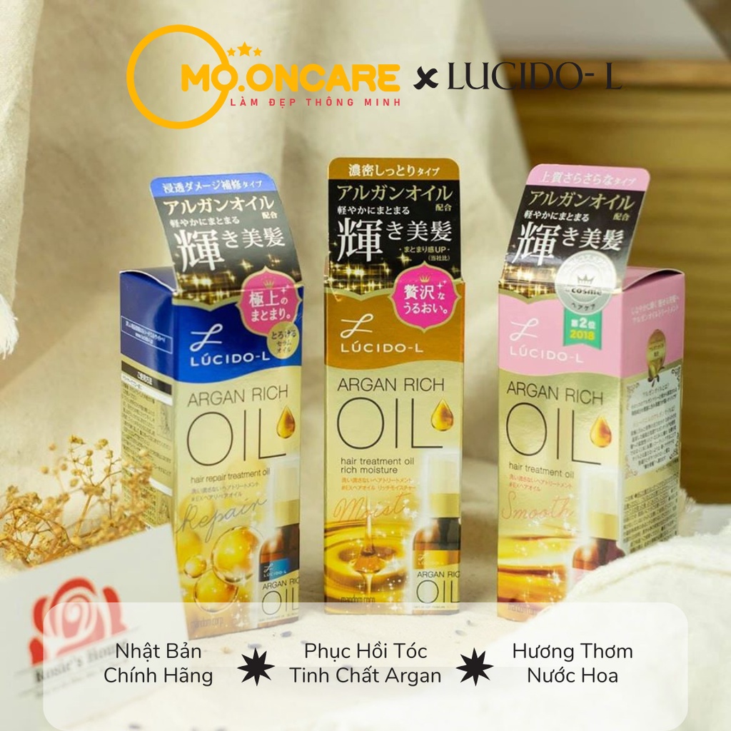 Tinh dầu dưỡng tóc, phục hồi tóc Lucido - L Nhật Bản, dưỡng tóc phục hồi hư tổn, siêu dưỡng ẩm và bóng mượt 60ml