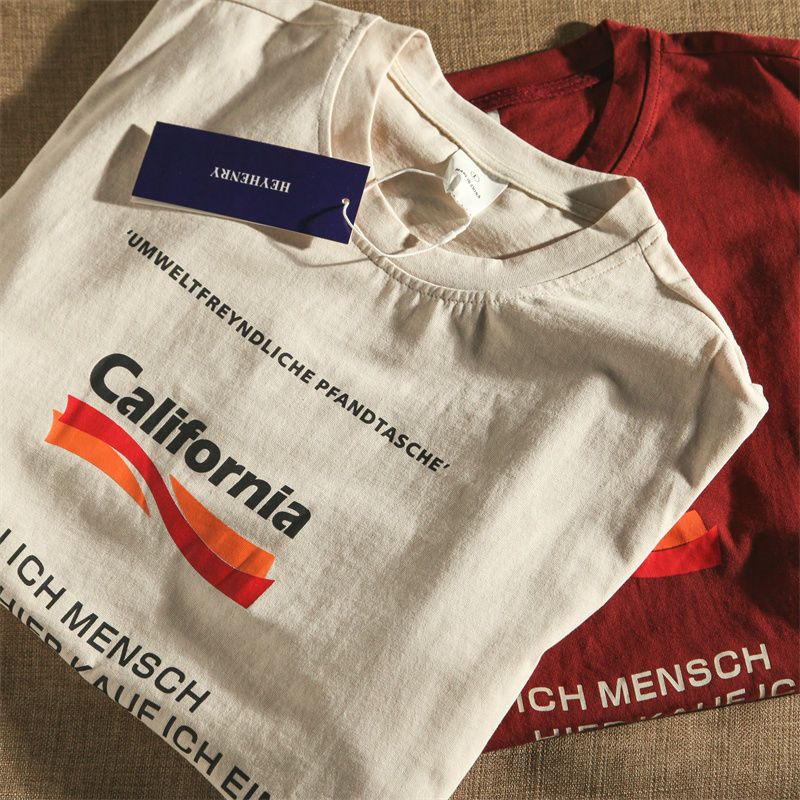 COZOK Áo Thun Dáng Rộng In Chữ Kiểu vintage Cá Tính Cho Các Cặp Đô