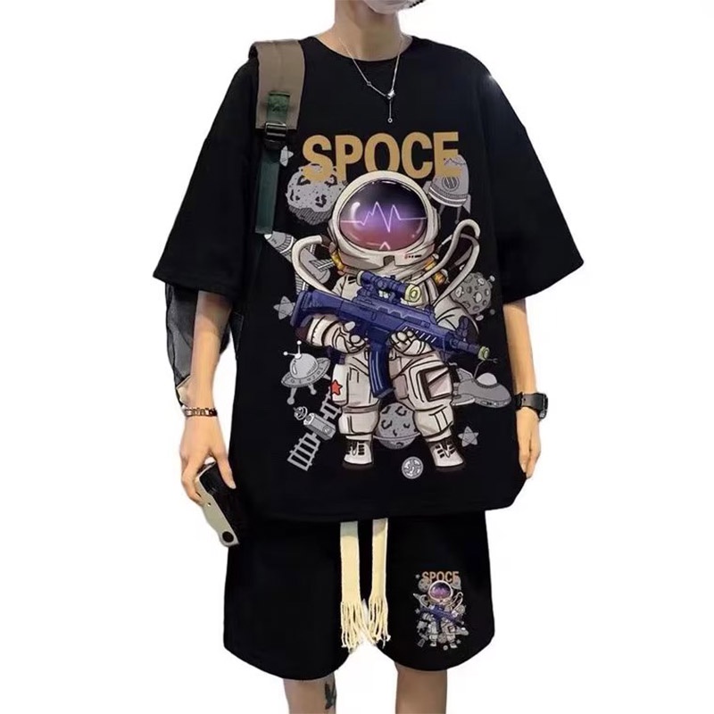 Áo Thun Ngắn Tay Phong Cách Harajuku Nhật Bản Thời Trang Mùa Hè Cho Nam