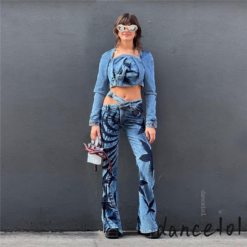 Quần Dài Eo Cao Dáng Suông In Họa Tiết dance1o1 Hợp Thời Trang Cho Bạn