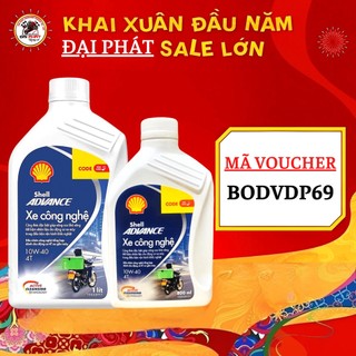 Shell advance xe công nghệ motorcycle 10w40 0.8l,1l