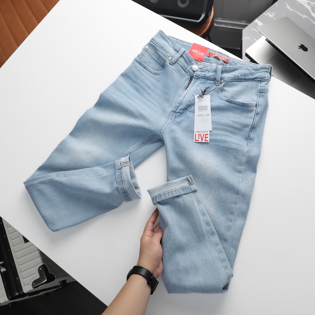 Quần jean nam, quần bò nam cao cấp slimfit LC xanh sáng 230211 foxxmen