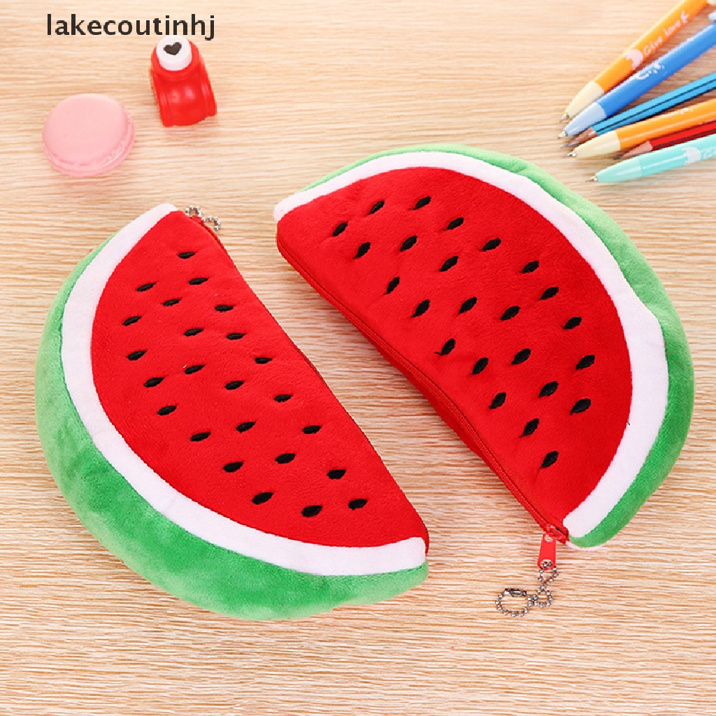 Lakecou Túi Đựng Bút Hình Dưa Hấu Nhồi Bông Sáng Tạo