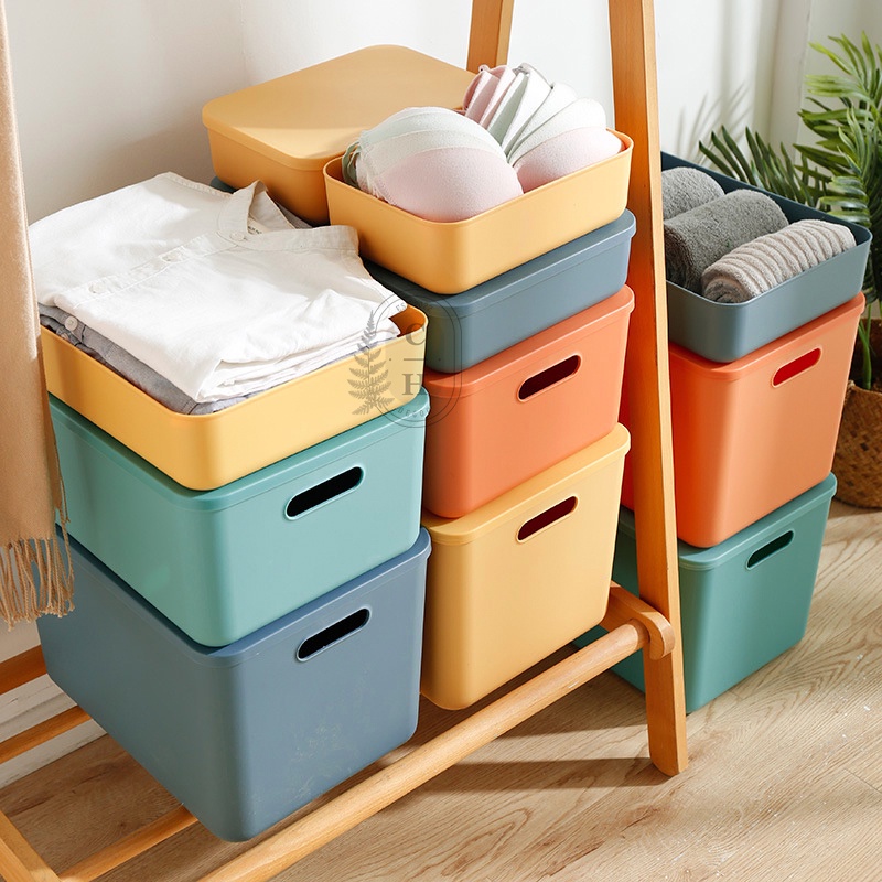 Hộp Đựng Đồ Dùng, Hộp Lưu Trữ Có Nắp Bằng Nhựa Đa Năng Có Tay Cầm Nhiều Màu Tiện Dụng Cao Cấp Đựng quần áo