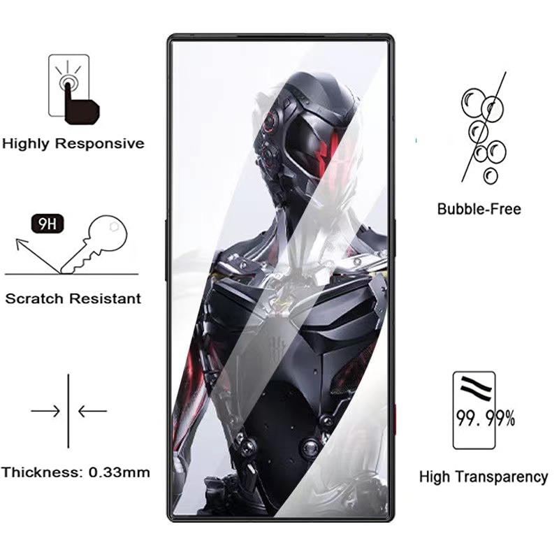 Kính Cường Lực Cong 2.5D 9H Cho Red Magic8 8 Pro ZTE nubia Red Magic 8 Pro plus