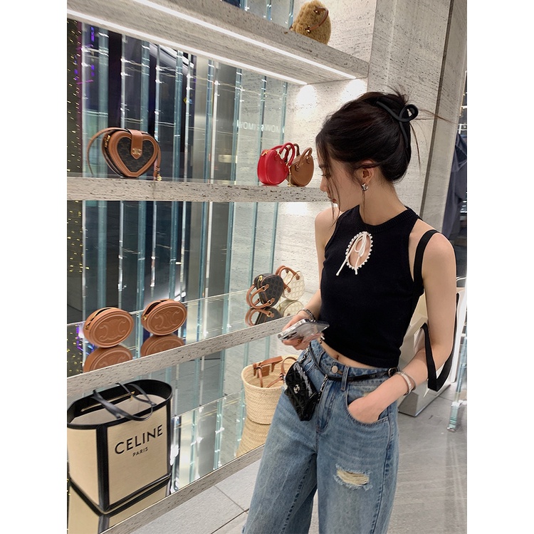 Áo Lót Cổ Tròn Khoét Rỗng Màu Sắc Tương Phản Thời Trang Mùa Hè Cho Nữ