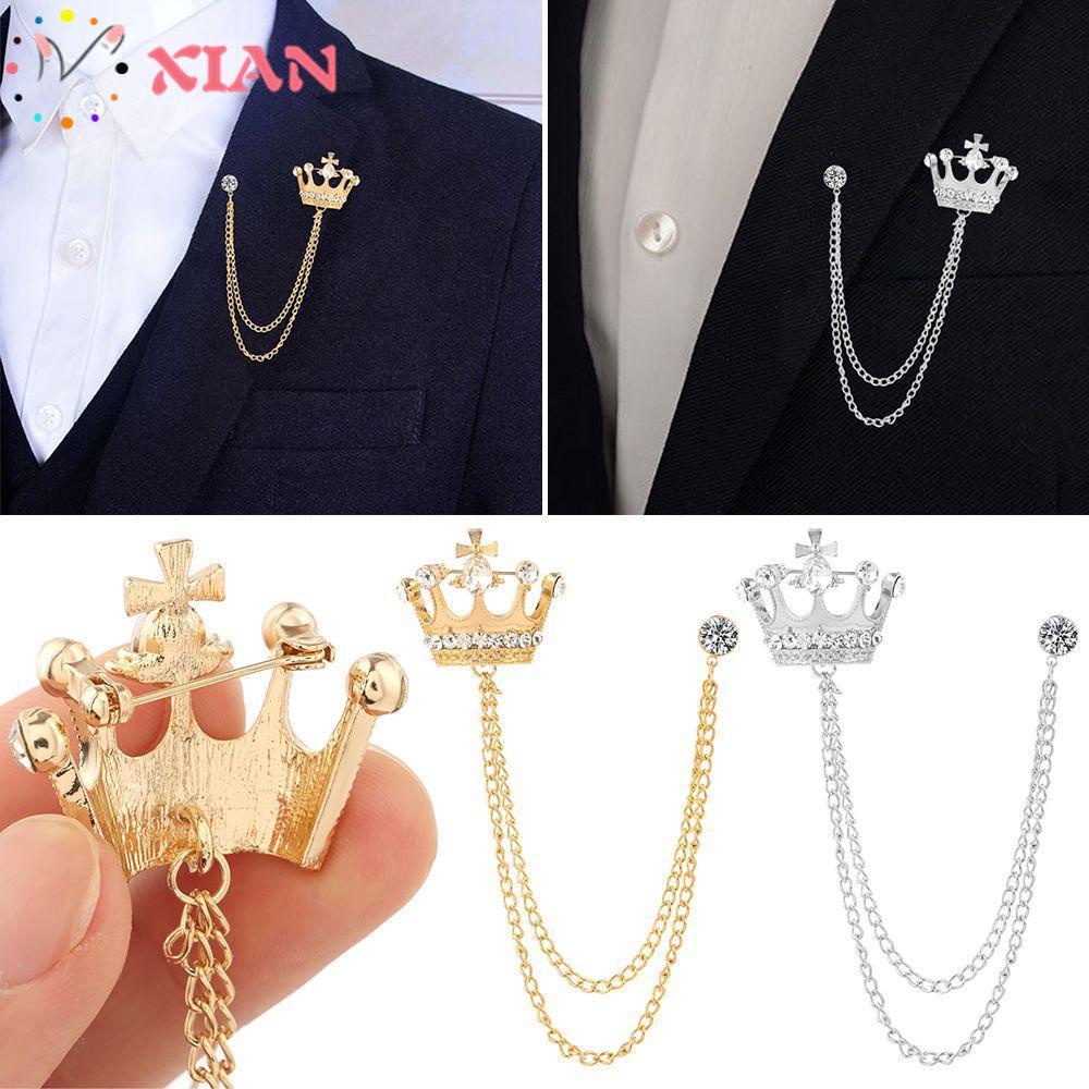 Kẹp Cài Cổ Áo Hình Vương Miện Hoàng Gia Sang Trọng Cho Nam
