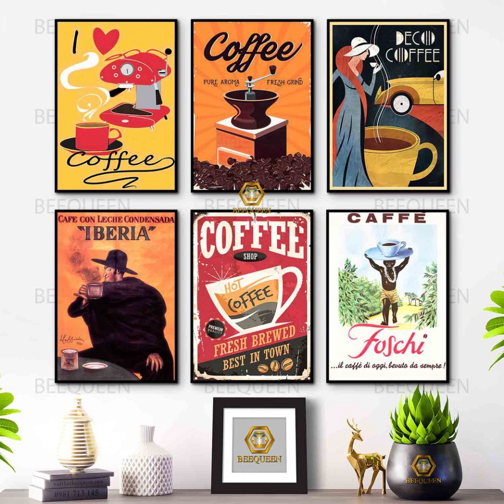 Retro Vintage Cà Phê - Các Mẫu Tranh Đẹp Decor Cửa Hàng Cafe Tuyệt Đẹp - Hàng mới về