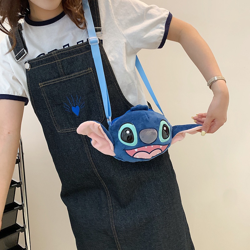 DISNEY Túi Đeo Chéo Hình Stitch Hoạt Hình Nhồi Bông Đáng Yêu Dành Cho Bé Gái