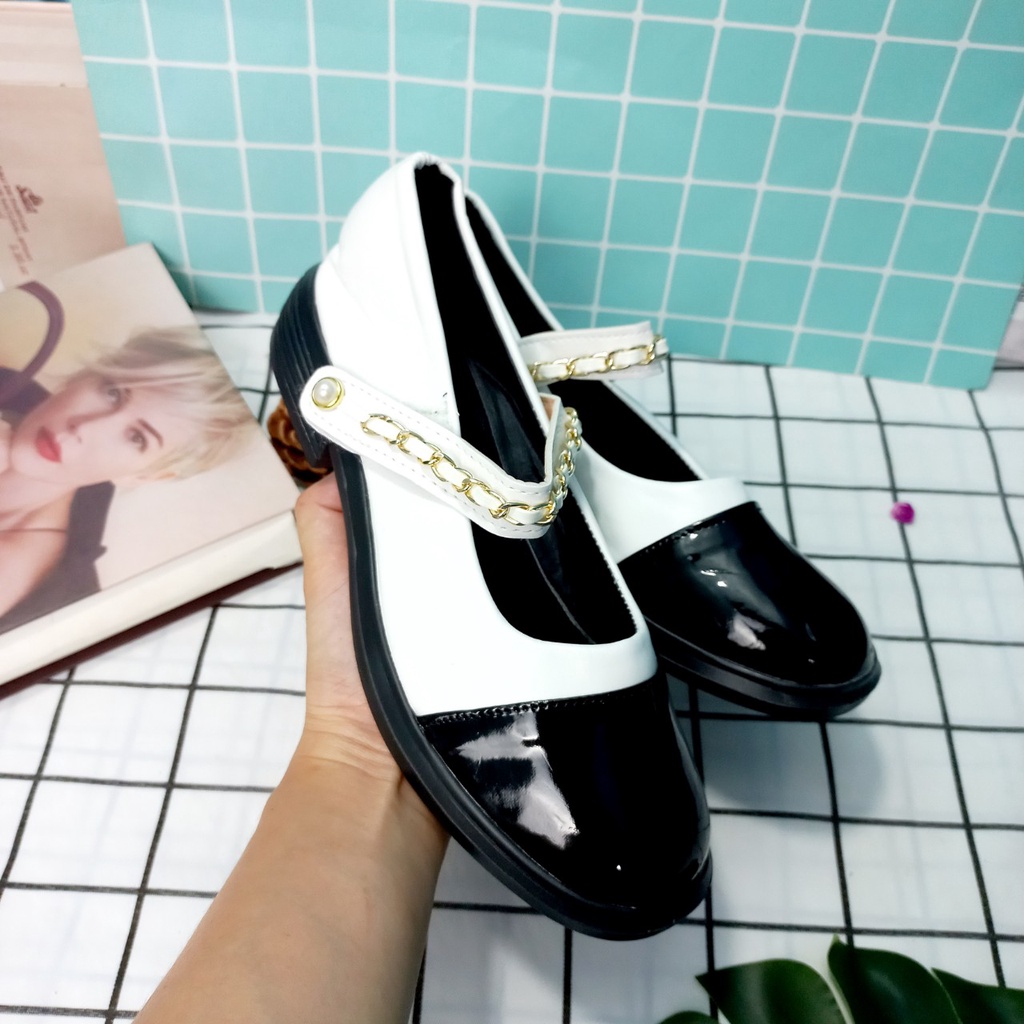Giày Búp Bê Sandal Lolita Quai Xích Ngọc Phong Cách Hàn Quốc Cực Xinh- lolita