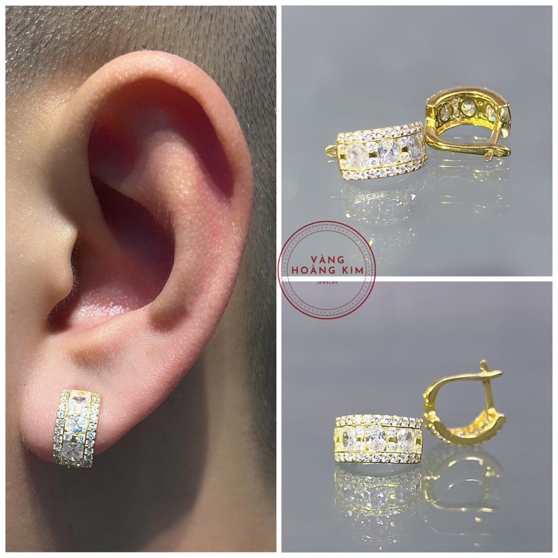 KHUYÊN TAI GOD BLING S925 SI VÀNG 18K