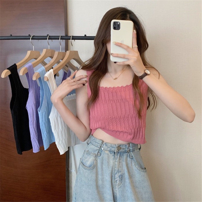 Áo Thun Dệt Kim Tay Ngắn Dáng Ôm Thời Trang Mùa Hè Phong Cách Mới Cho Nữ