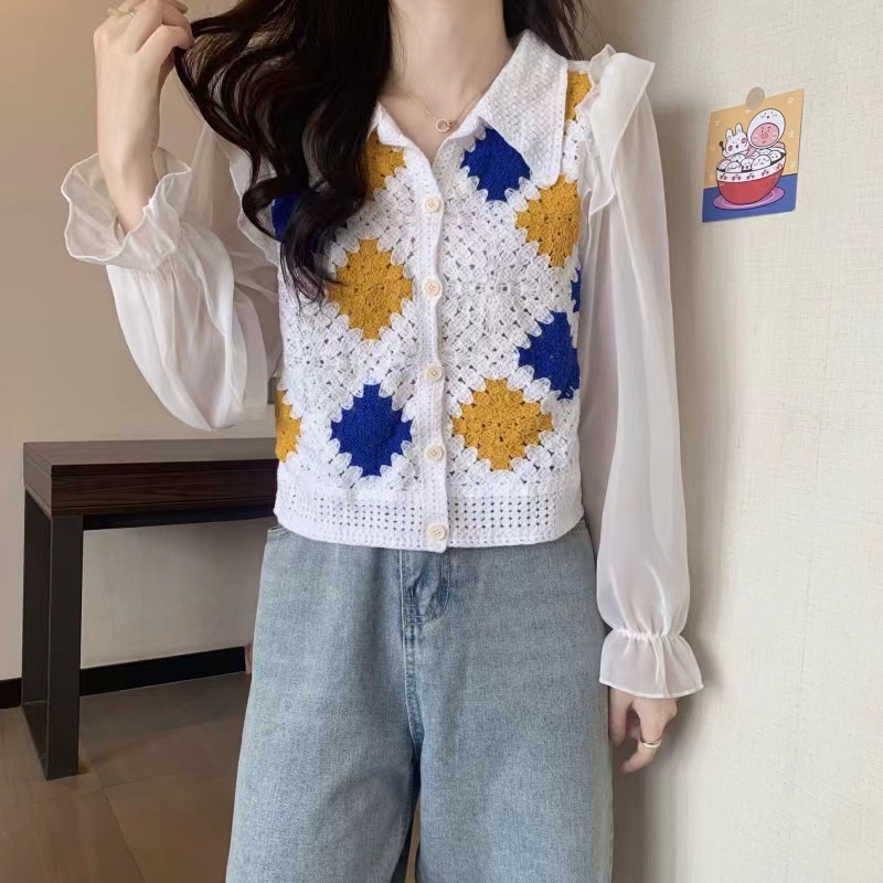 Áo Sơ Mi Lửng Tay Dài Họa Tiết Hoa Thời Trang Cho Nữ