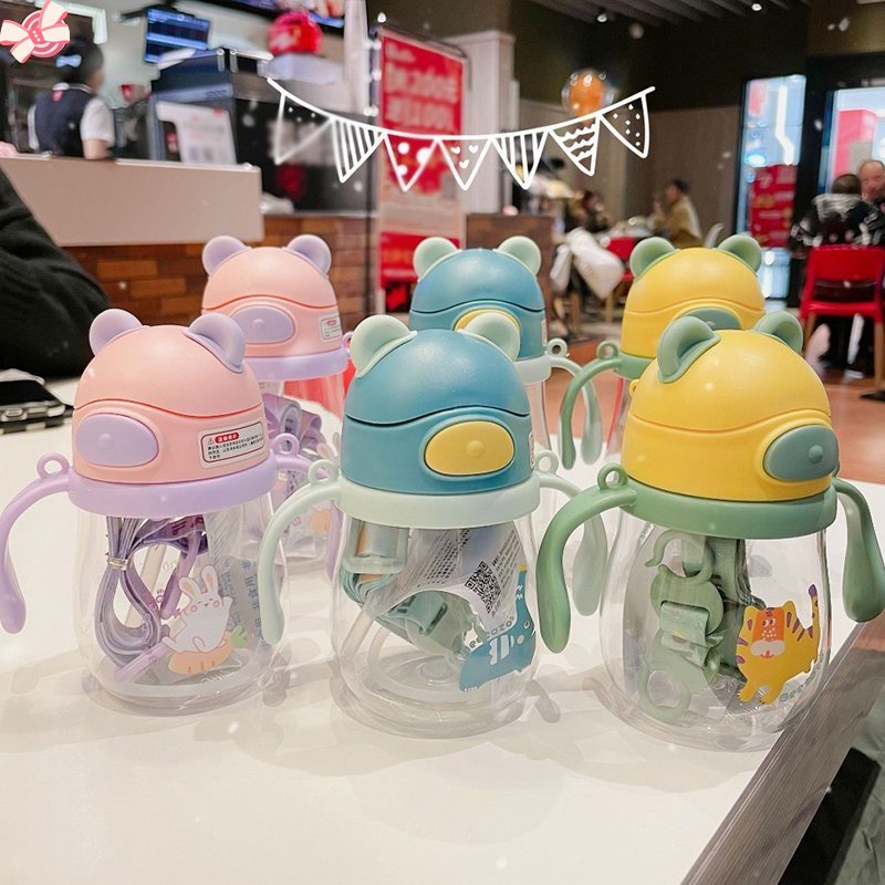 Cốc Uống Nước Có Tay Cầm Và Dây Đeo Hình Gấu Hoạt Hình Cho Trẻ Sơ Sinh