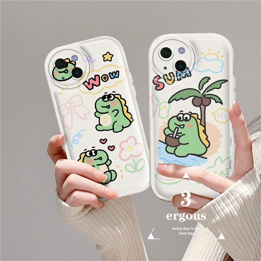Ốp Điện Thoại Mềm In Hình Khủng Long Hoạt Hình Cho iPhone 14 13 12 11 Pro Max SE2020 X XR Xs Max 7 8 Plus
