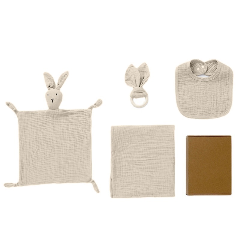 Bộ 4 Món Khăn Quấn Em Bé Bằng Cotton 4 Lớp Siêu Nhẹ Nhiều Màu Sắc