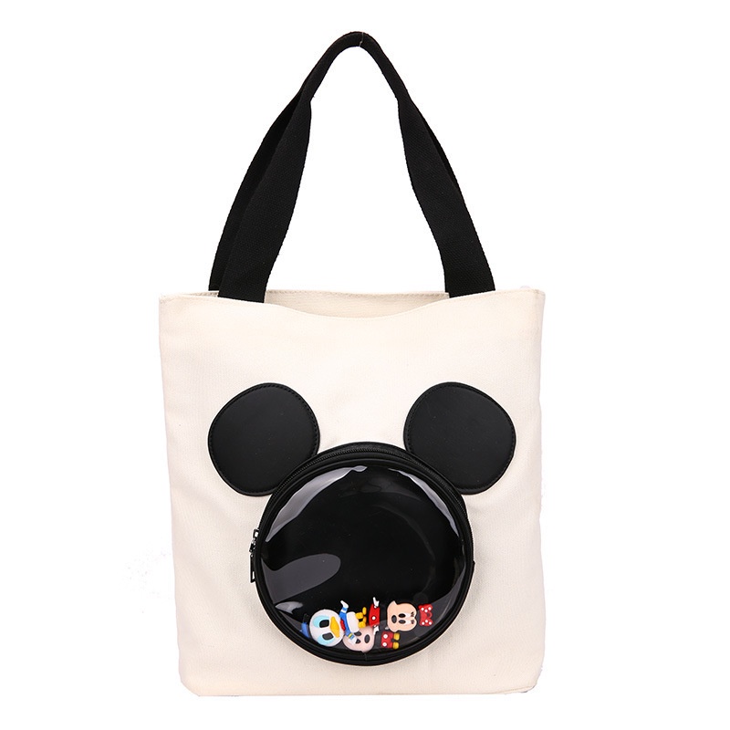 DISNEY Túi Xách Canvas Cỡ Lớn 2022 Họa Tiết Chuột Mickey Hoạt Hình