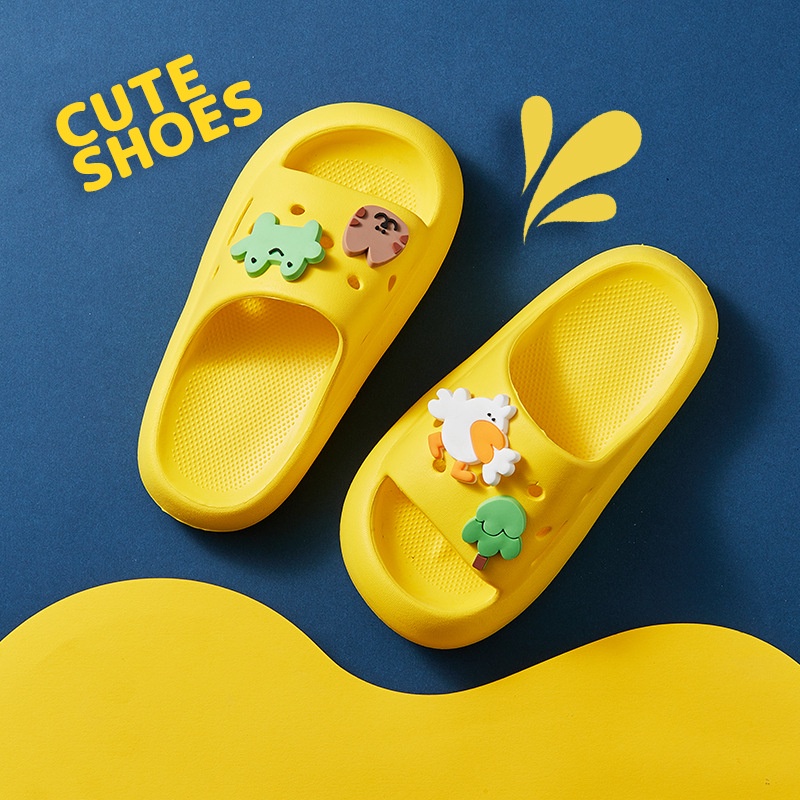 Dép Nhựa EVA Đế Mềm Chống Trượt Họa Tiết Hoạt Hình Dễ Thương Cho Bé