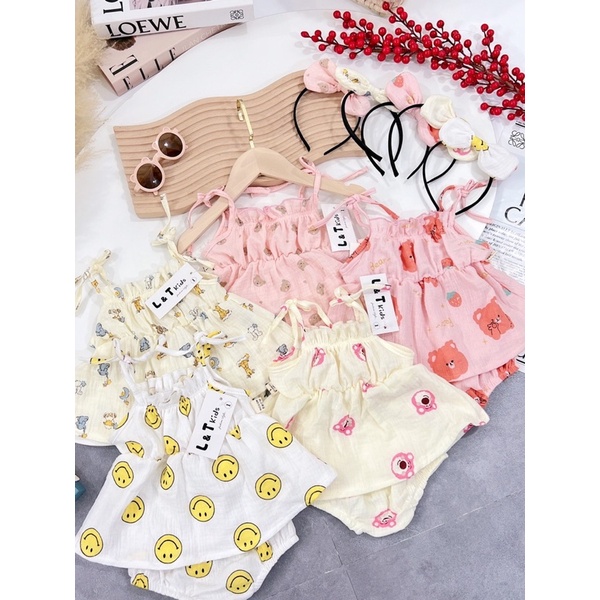 Combo Set 2 dây kèm bờm ❣MUA 1 ĐƯỢC 3❣bộ xô bé gái