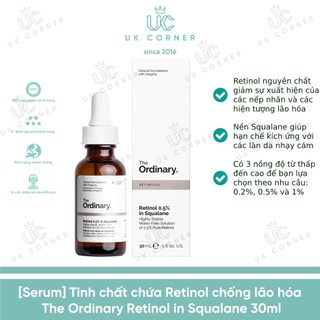 Tinh chất chứa Retinol The Ordinary Retinol in Squalane 30ml