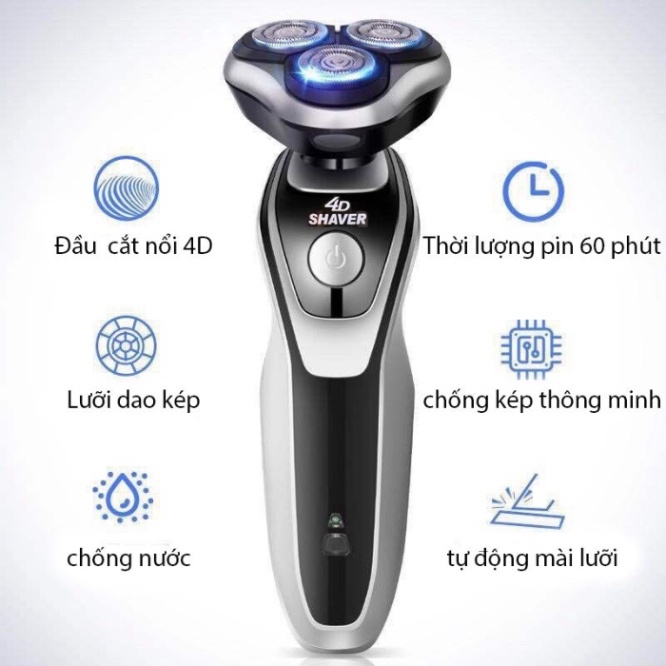 Máy cạo râu SK1588 3 in 1 thông minh, chống nước cao cấp