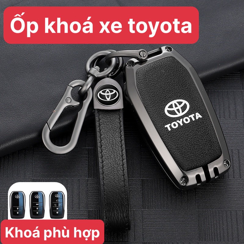 Ốp Chìa Khóa Xe Toyota Fortuner, Prado, Hilux Hợp Kim Và Da Cao Cấp Sang Trọng, Bền Đẹp