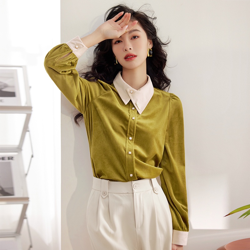 Áo Sơ Mi Đa Năng Real Shot Don 'T Pick Your Bodymer Look Tibetan Flesh Thiết Kế Cảm Giác Cá TíNh Chất Lượng Cao