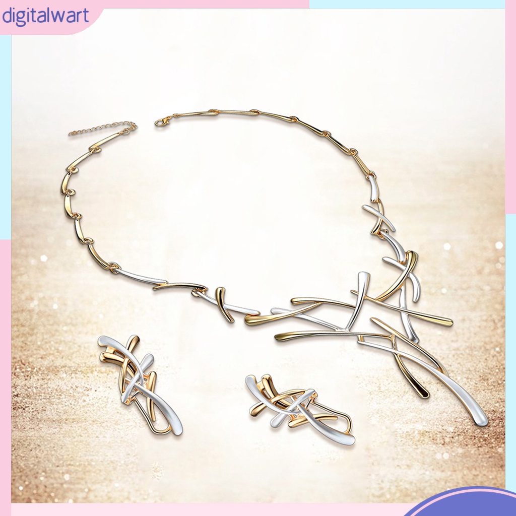 1 Bộ Vòng cổ + Bông Tai Bằng Hợp Kim Chống Mòn Hình Thánh Giá Thời Trang Cho Nữ