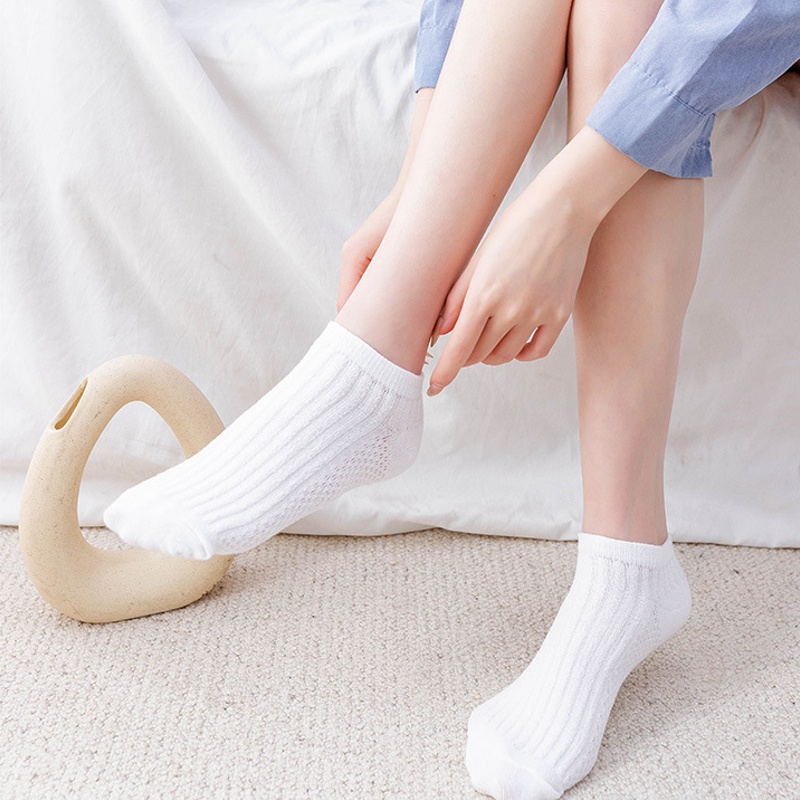 Set 5 Đôi Vớ Thuyền Bằng Vải Cotton Mỏng Mềm Vô Hình Thoáng Khí Không Trượt Thoải Mái Thời Trang Xuân Hè Cho Nữ