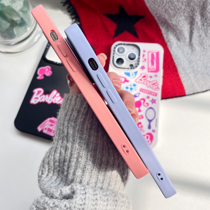 Ốp Điện Thoại Silicone Mềm In Hình Logo Barbie CASETIFY Cho iPhone 14 14Pro 11 12 13 X XS XR Pro Max
