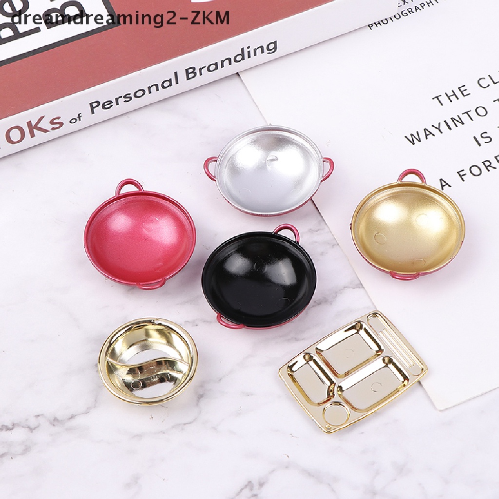 Bộ 3 Món Chén Đĩa &amp; Chảo Ăn Tối Mini Dùng Trang Trí Nhà Búp Bê