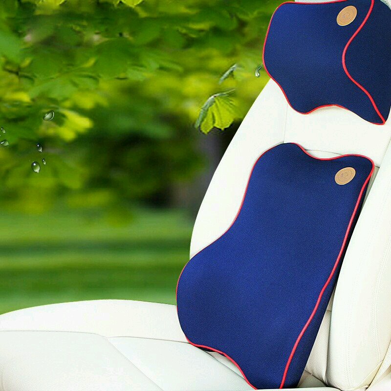 HÀNG XỊN Lucky Bobi - Bộ gối tựa đầu và tựa lưng cao su non cao cấp siêu đàn hồi trên ô tô, chống đau mỏi lưng gáy.