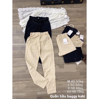 Quần bầu công sơ dáng baggy chất thô chéo có dãn, made in vietnam
