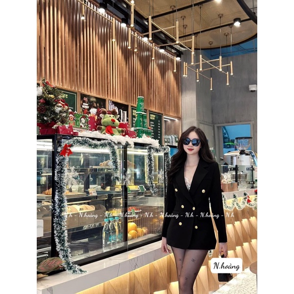Áo vest nữ 2 lớp 6 cúc siêu sang chảnh