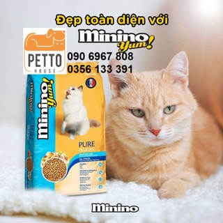 [hoả tốc pettohouse] thức ăn cho mèo Minino Yum seafood mix all stages 1,5kg hạt khô hải sản chuẩn pháp sx tại Việt Nam