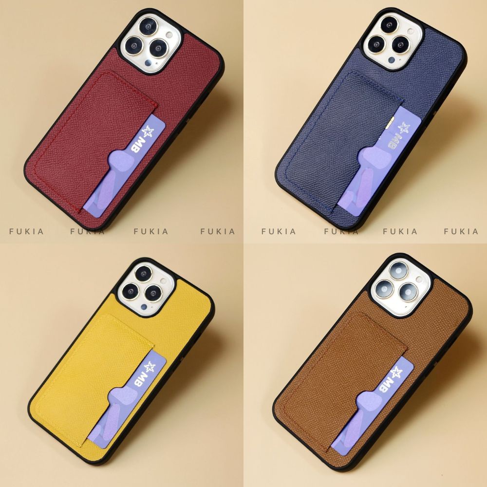 Ốp da thủ công khe thẻ ngang Epsom màu 7-11 dành cho IPhone 14/14Pro/14Promax/13/13Pro/13Promax/12/12Pro/12Prm ODTC141