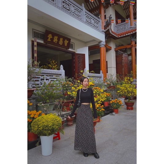 Chân Váy Hoa Nhí Dáng Dài
