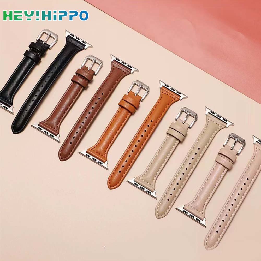 Dây Đeo Bằng Da PU Màu Kẹo Cho Đồng Hồ Thông Minh iwatch 45 / 44 / 42 / 41 / 40 / 38mm 8 / 7 / 6 / SE / 5 / 4