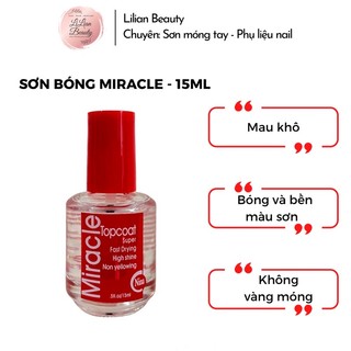 Sơn bóng mau khô - topcoat miracle - 15ml